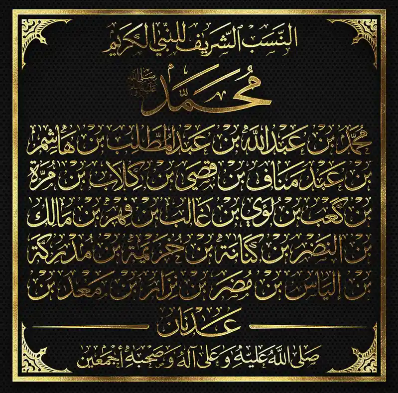 مخطوطة نسب النبي صلى الله عليه وسلم بخط الثلث من متجر مخطوطاتThuluth Calligraphy